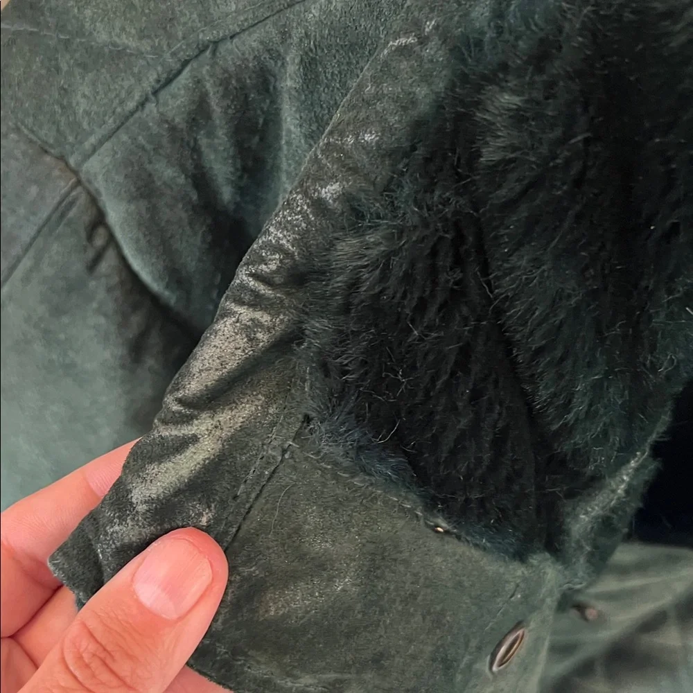 Vintage HEAVY coat! Leather / suede with warm lining